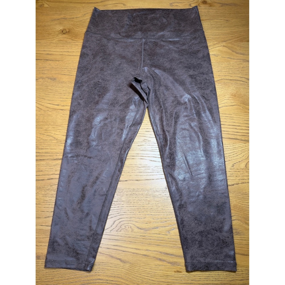 OFFLINE by Aerie Metallic Crackle High Waisted Leggings Brown Mauve XL Short